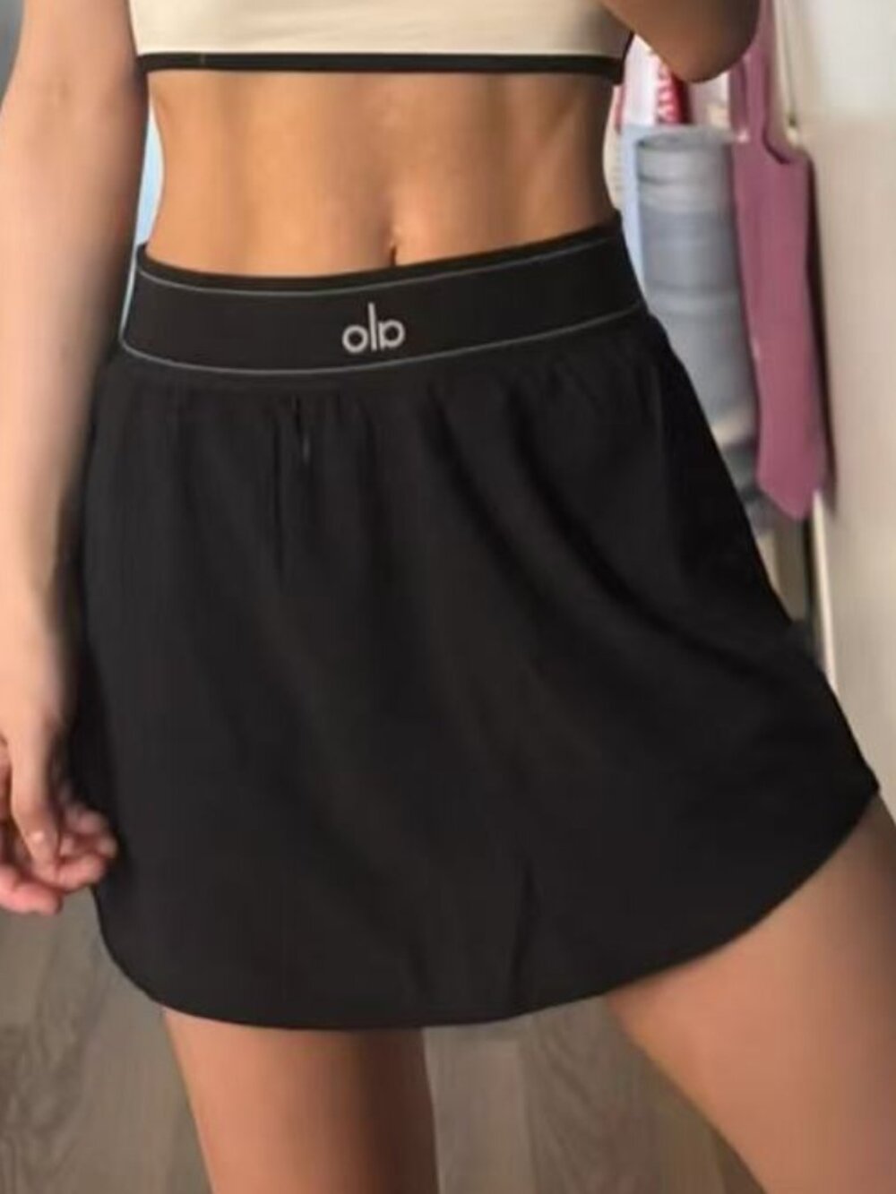 NWT🎎 Alo Yoga Match Point Tennis Skirt Black | Flowy High-Waist Tennis Mini Ski